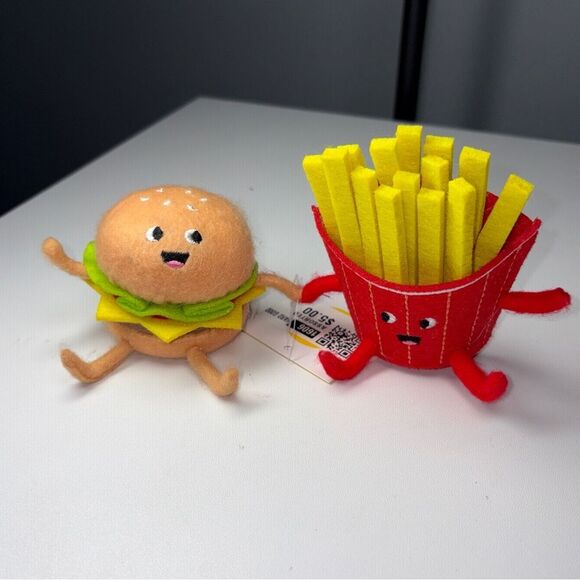 Felt Duo Cheeseburger and Fries Summer Figurines from Sun Squad nwt - Picture 2 of 3